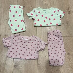 Pink and White Polka Dot Pajama Set